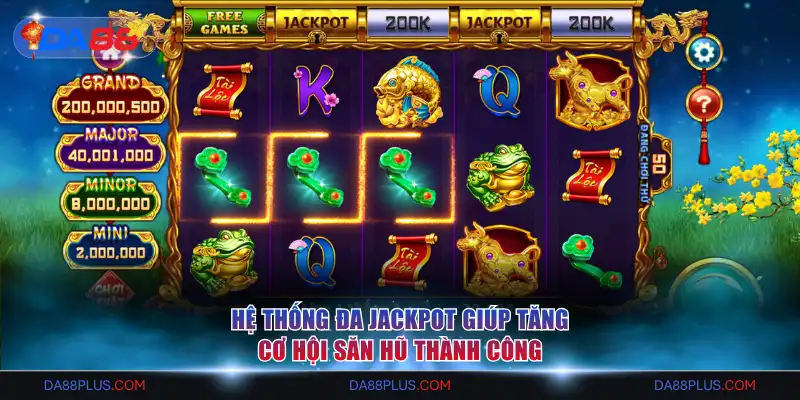 Nổ Hũ Phát Tài DA88 - Tận Hưởng Vòng Quay Đổi Thưởng Cực Đã 3 Hệ thống đa Jackpot giúp tăng cơ hội săn hũ thành công