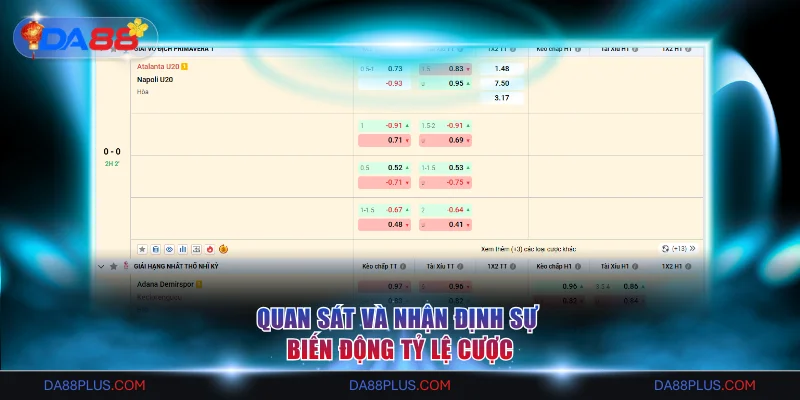 Hướng Dẫn Soi Kèo Tăng Tỷ Lệ Thắng Tới Mức 83% Tại DA88 4 Quan sát và nhận định sự biến động tỷ lệ cược
